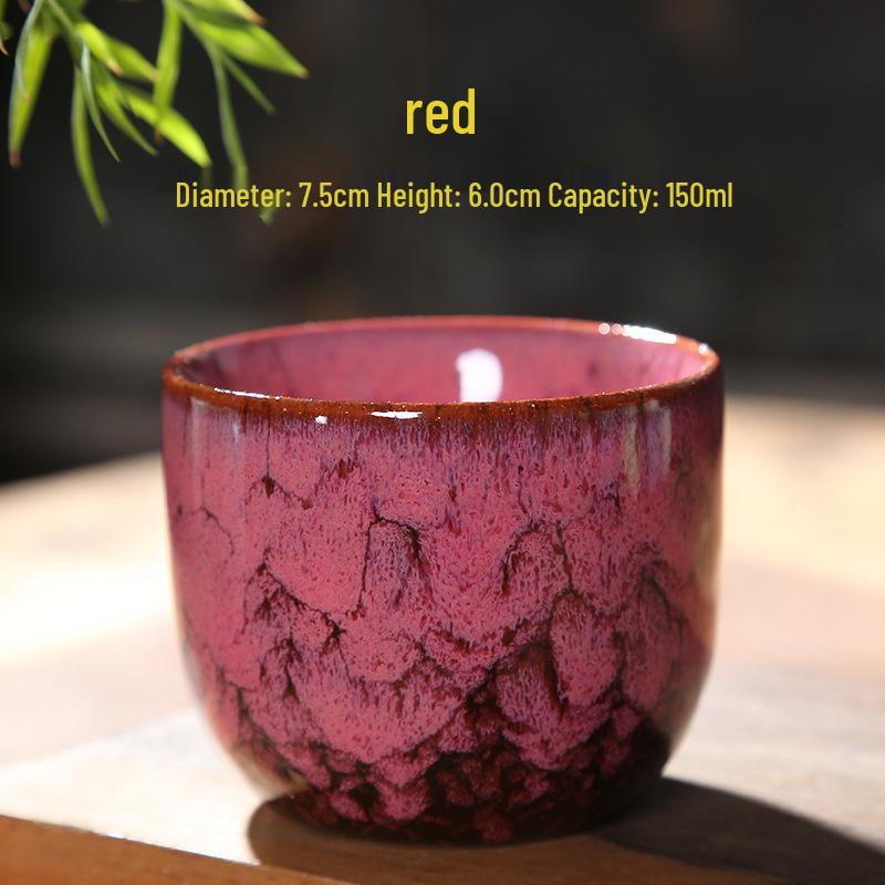 Ming-Style Kiln-Fired Ceramic Gongfu Tea Cup, Large Capacity 150ml