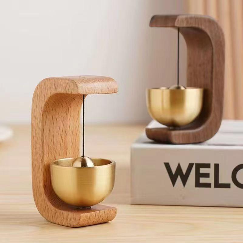 Happyiness Wooden Wind Chimes Wireless Doorbell Entrance Door Bell Decorative Wind Bell for Home Opening Hanging Decorations