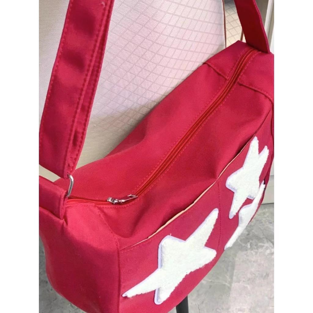 Cute personalized five-pointed star large-capacity tote bag women's casual oblique span bag versatile shoulder bag tide