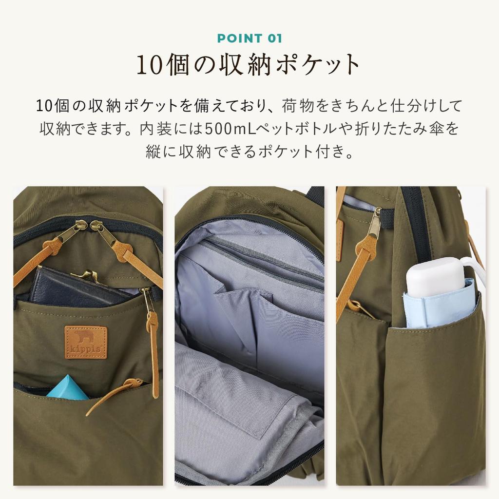 Kippis 10-Pocket Mini Backpack 251-KEKP294 BLACK