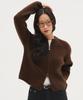 Blond9 Basic Two-Way Knit Zip-Up Cardigan_Brown