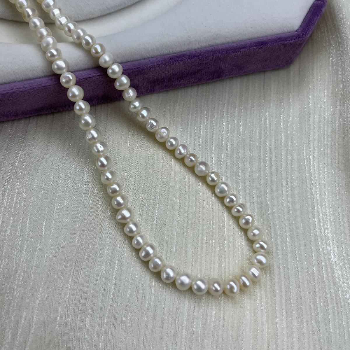 

1String, White Natural Freshwater Pearls Beads for Jewelry Making DIY Crafts (Beads 3mm, Length 36cm) 1String/3mm-36cm білий