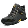 Men's Waterproof Fleece-Lined Non-Slip High-Top Hiking Shoes for Winter, Large Sizes Available.