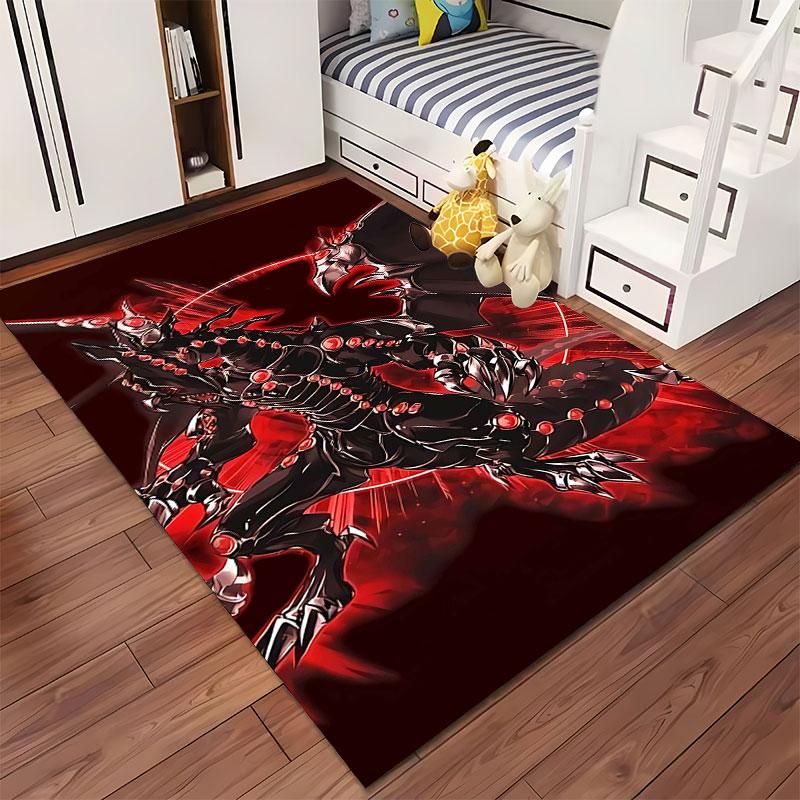 "Red Black Dragon Fantasy Rug" suitable as a non-slip mat for the living room or bedroom sofa