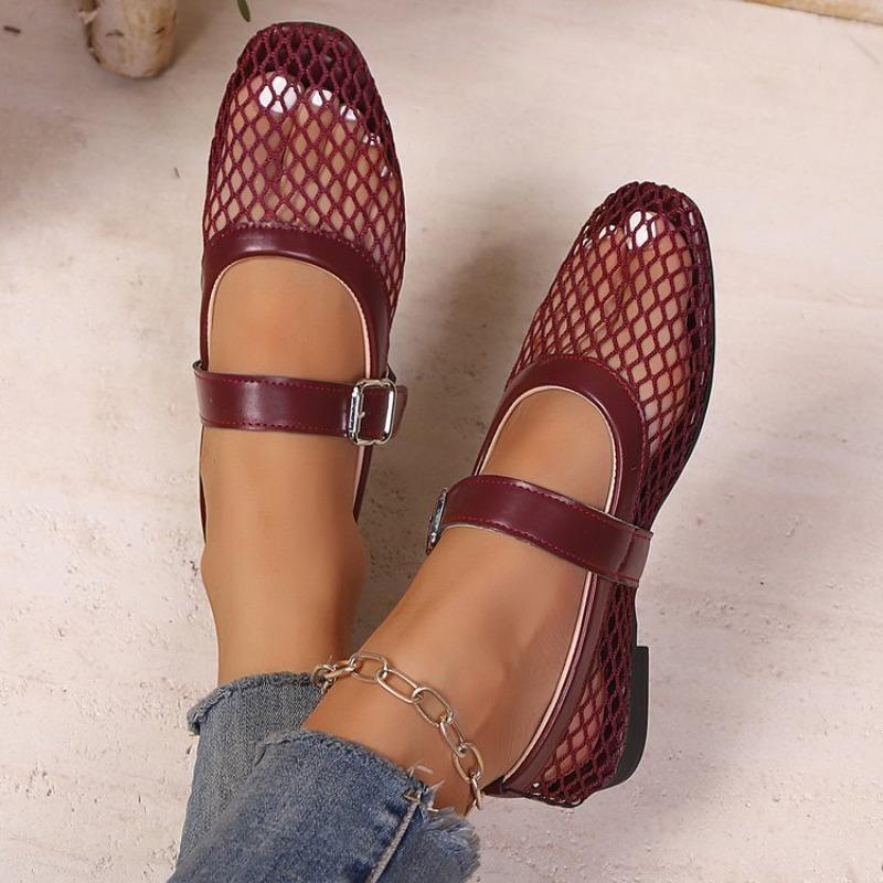 Fashion Women Sandals Mesh Breathable Fashion Versatile Sandals Women New Flat Soft Soled Mary Jane Shoes for Women