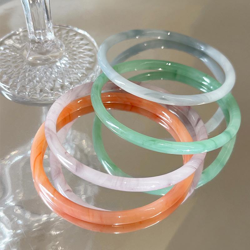 Bracelet élégant en imitation jade rose de style chinois pour un look doux et tendance