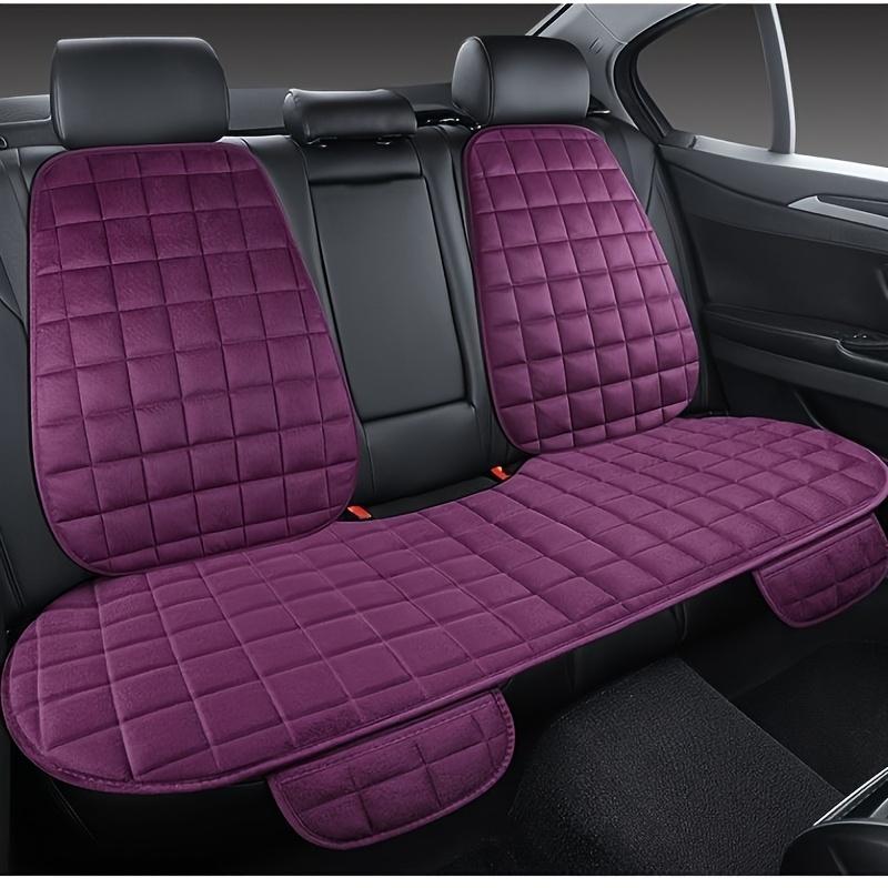 Plush Rear Seat Cushion with Backrest - Breathable, Protective Pad for Vehicle Interiors, Soft Quilted Design, Hand Washable, Fits Most Autos