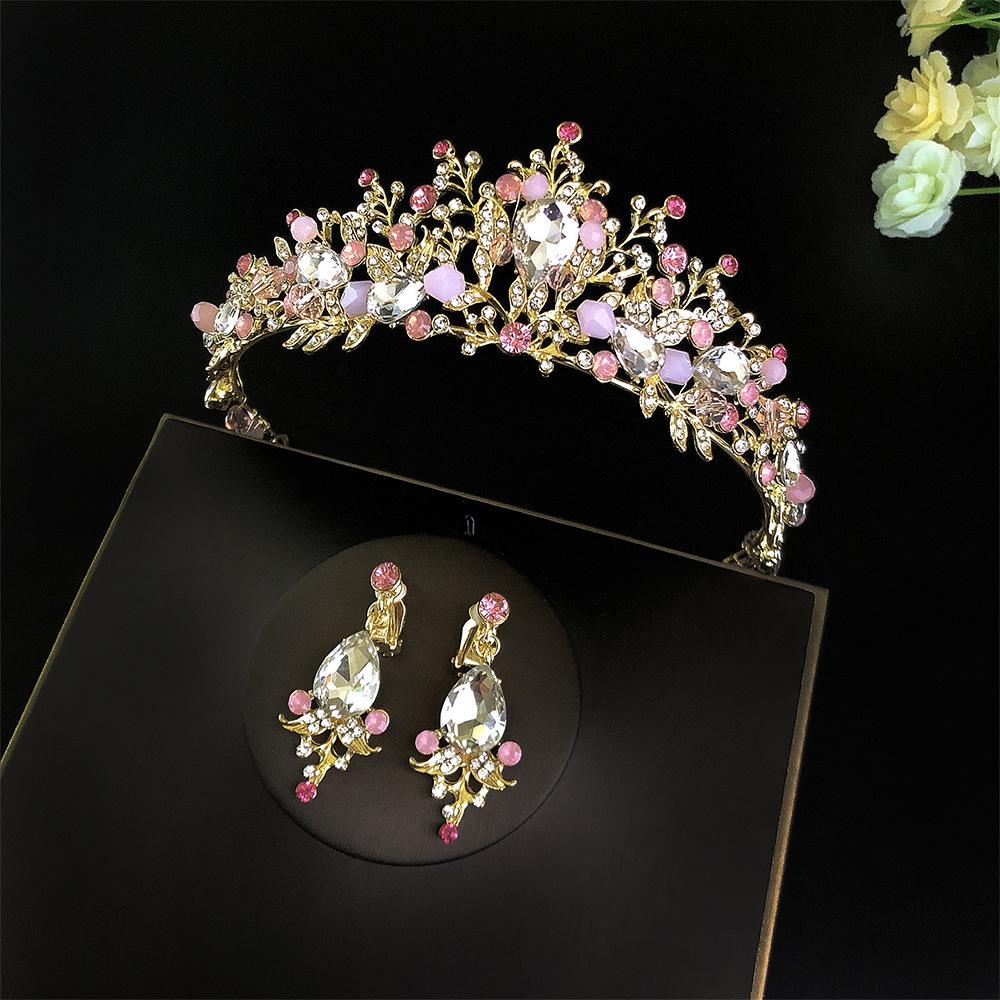 New Wedding Birthday Headband Headband Crown Baroque Rhinestone String Crystal Bridal Handmade Crown Accessories