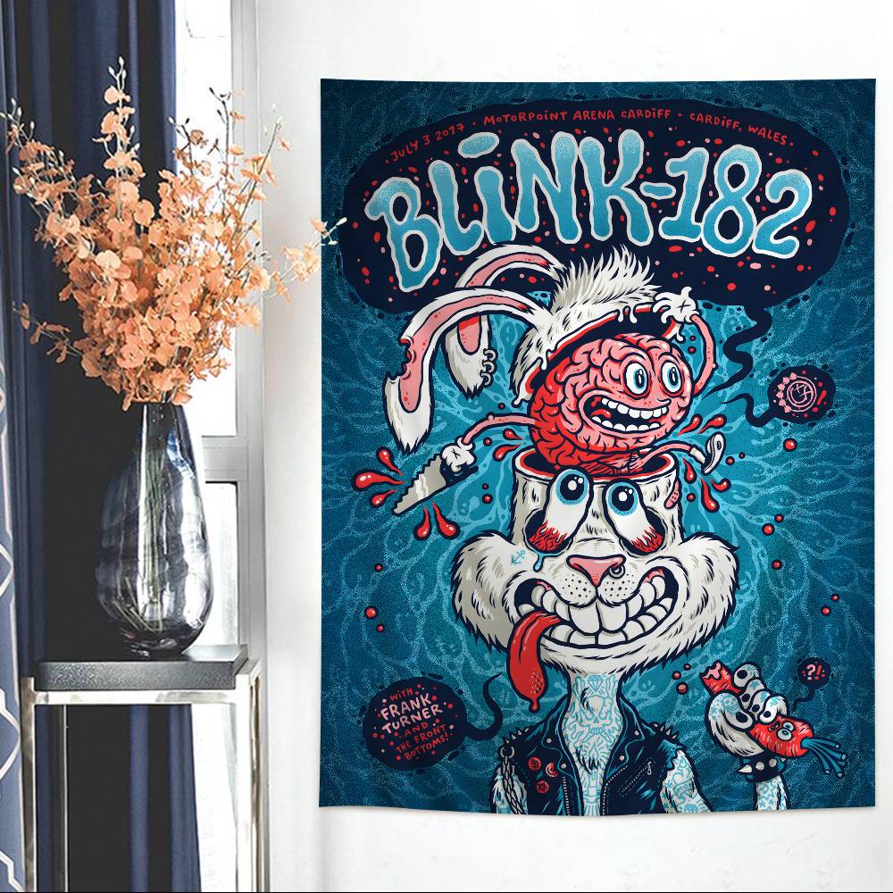 BBlink 182 Rock Band Colorful Tapestry Wall Hanging Bohemian Wall Tapestries Mandala Wall Art Decor