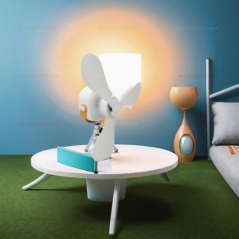 Stand Mount Small Ceiling Fan USB Charging Portable Electric Fan for Bed Dormitory Camping Outdoor Home Bathroom