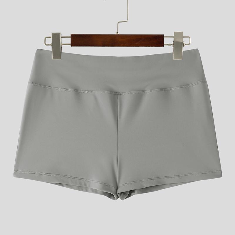 INCERUN Heren Elastische Taille Zakken Casual Mini Korte Broek Broek Huispak Ondergoed 3XL grijze kleur