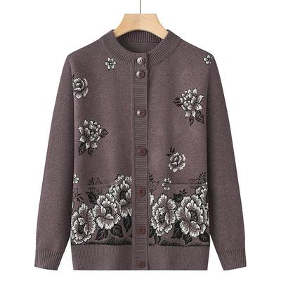 Damen Frühling und Herbst Rundhals Locker und Gemütlich Strickjacke