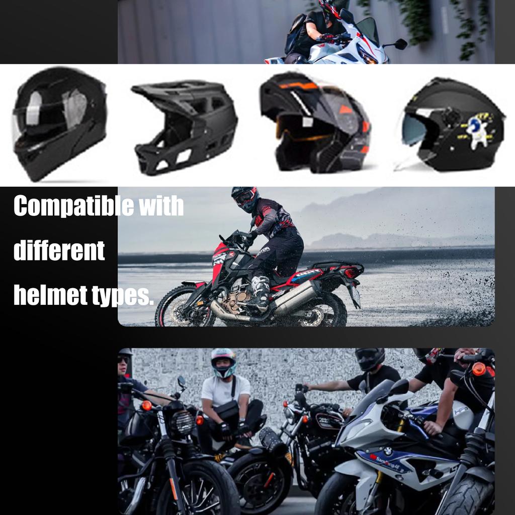 Wireless Motorcycle Headset Earphones Speaker Immersive Sound And Handsfree Music Control For Riders