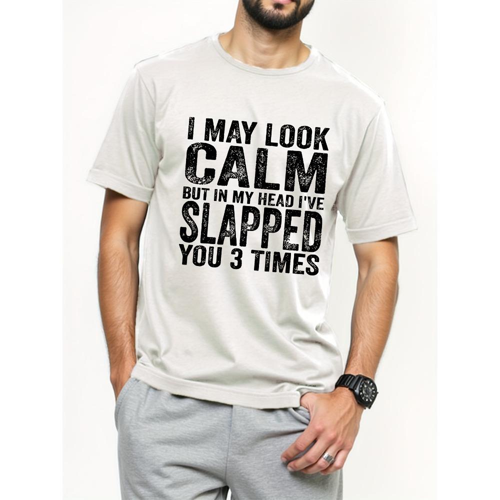 

European sizes Men s Casual Summer T-Shirt with Printed Pattern, Polyester Knit Fabric, Round Neck, Regular Fit, Adult - Humorous T-Shirt 4XL білий