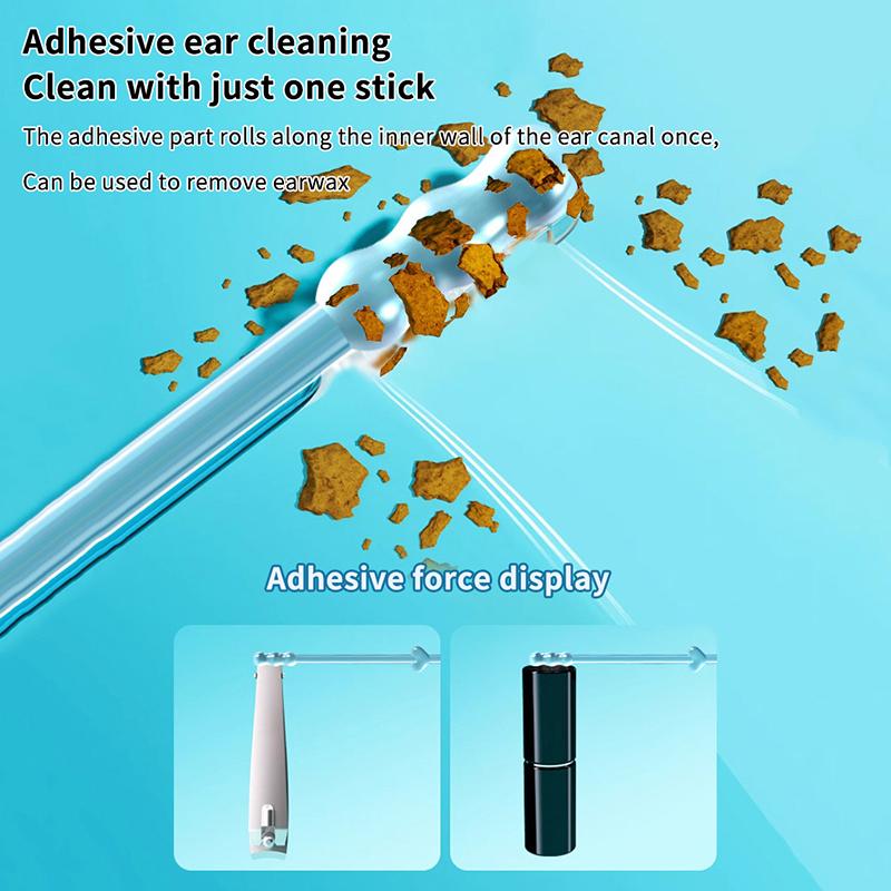 24Pcs/Box  Silicone Disposable Ear Swabs Soft Ear Cleaner Sticky Ear Swabs Sticky Earwax Remover Stick Adults