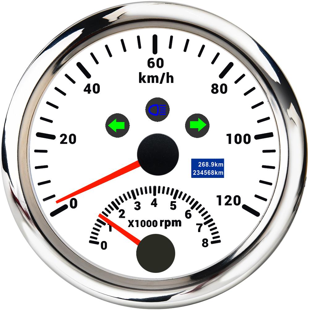 Новый 85-мм цифровой GPS-спидометр для автомобиля, грузовика, лодки, 0-200 км/ч, 0-120 км/ч, измеритель скорости, тахометр 8000 об/мин для автомобиля, лодки, квадроцикла, 9-32 В