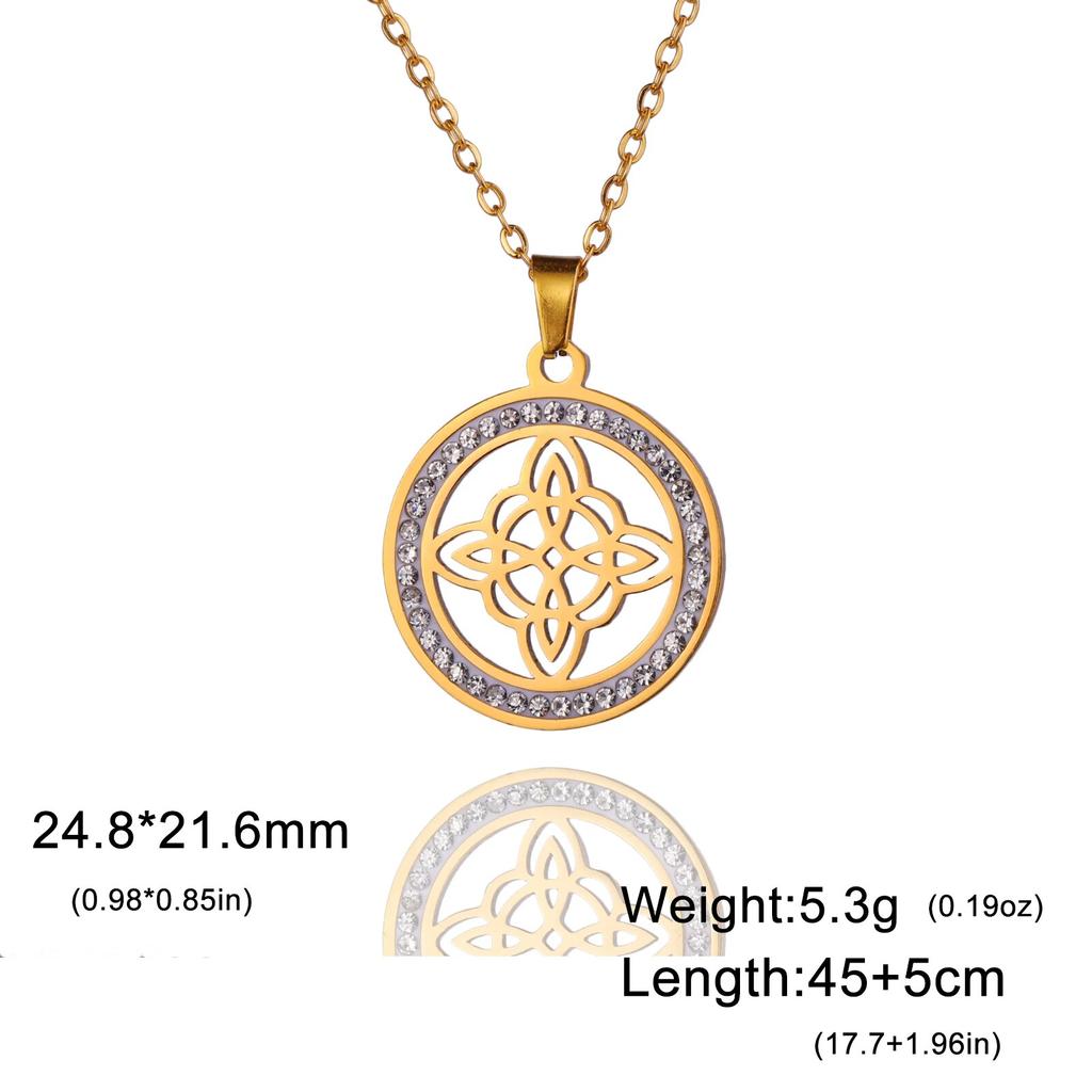 Skyrim Čarodějnický Náhrdelník Čarodějnický Uzel Nerezová ocel Průhledný Zirkon Kulaté náhrdelníky s přívěskem Amulet Wicca Šperky Dárek k narozeninám