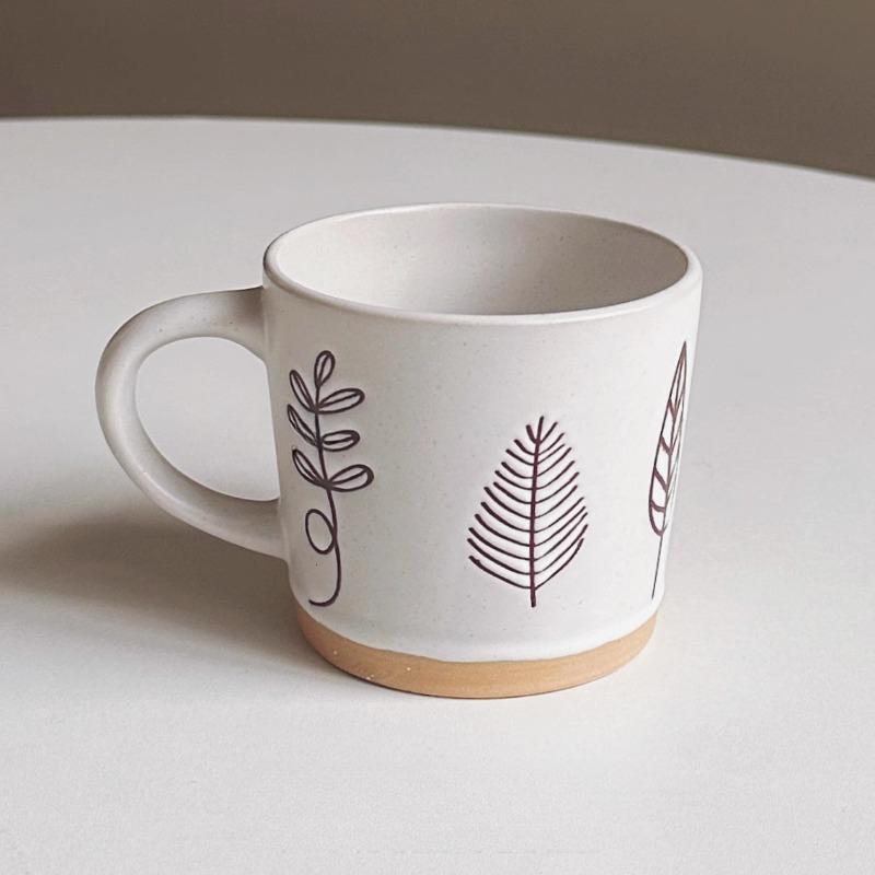 INS Wind Ceramic Mug Coffee Cup Scandinavian Simple Pure Color Retro Household Net Red Home Business 301-400ml