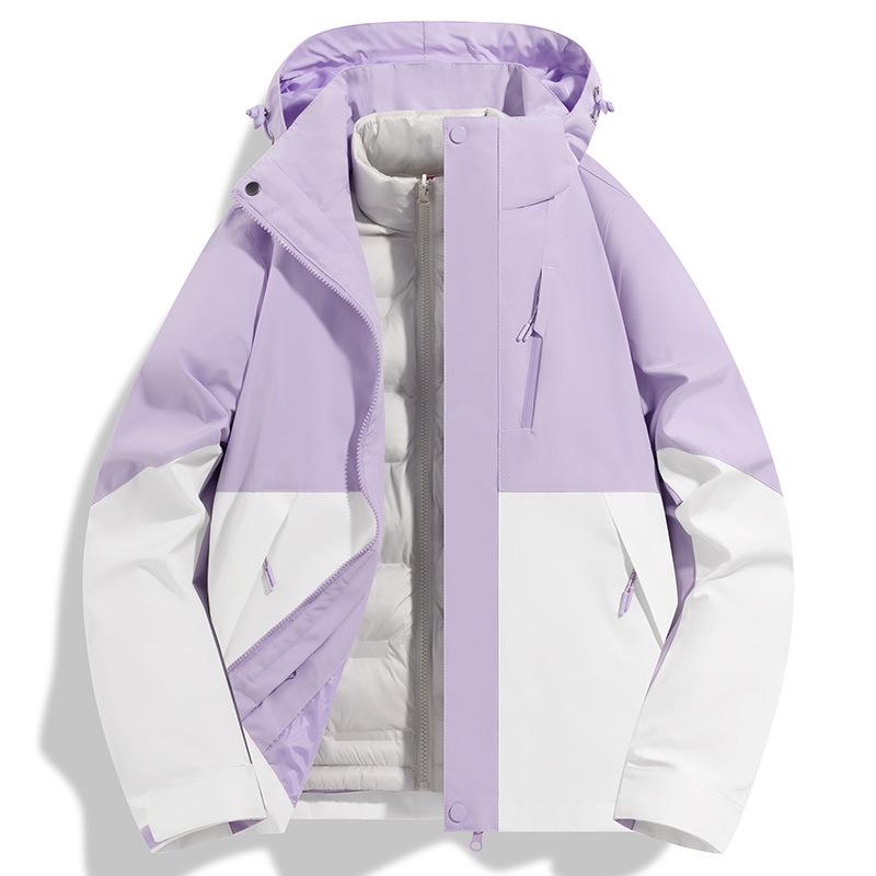 Men's Autumn/Winter Windproof 3-in-1 Down Jacket - Warm, Velvet-Lined Sports Coat
