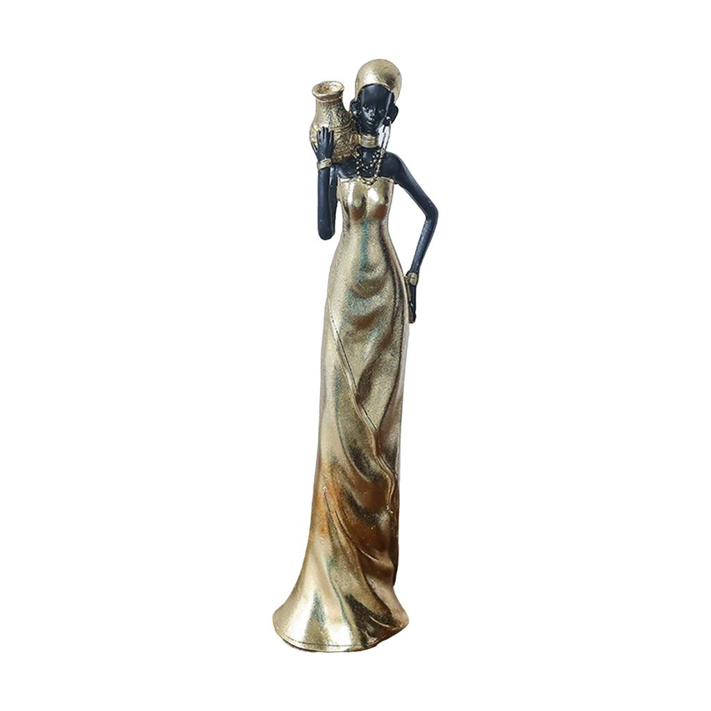African Woman Sculpture Resin Black Woman Figurines for Unique Home Decoration