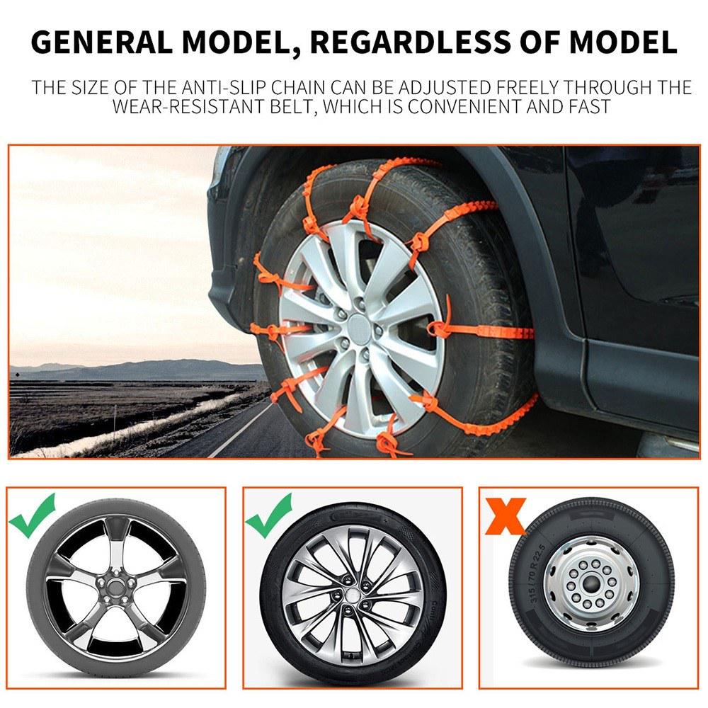 20pcs Car Tire Anti-skid Strap 10*910mm Vehicle Tyre Non-slip Zip Grip Strip Adding Tire Traction for SUV Van Truck Snow Ice Mud