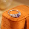 S925 Sterling Silver Natural Amethyst Ring Women's Light Luxury Ice Flower Cut Crystal Clean Ring Jewelry 2025 New