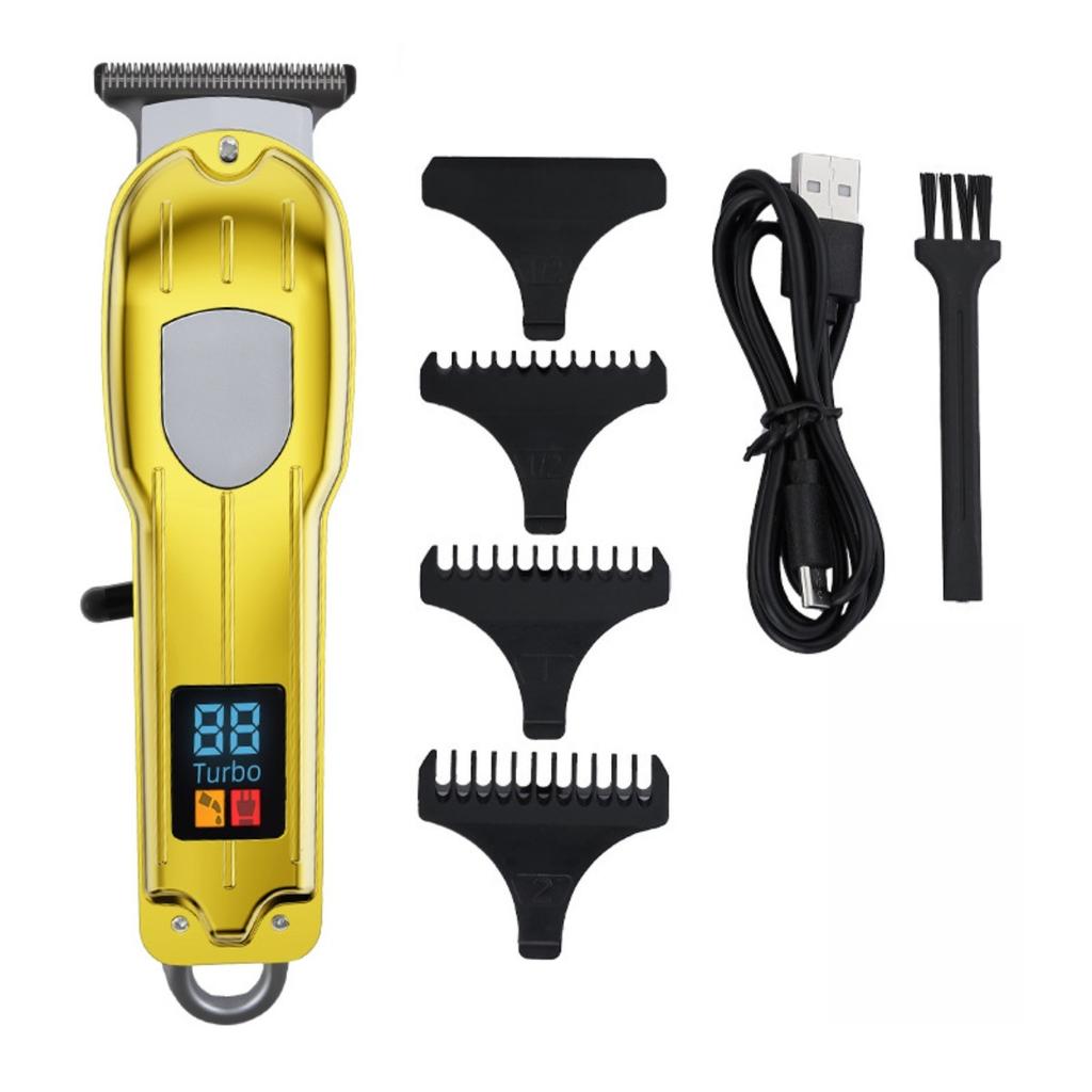 Hair Clipper, Steel Blade, Electric Pusher, LCD Digital Display, Charging, Professional, Electric Clipper