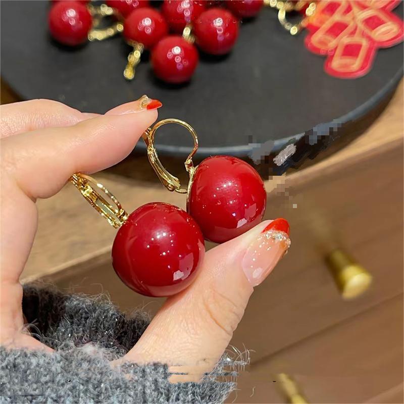 Элегантные круглые серьги из красной смолы - Универсальные, легкие, высококачественные украшения для женщин