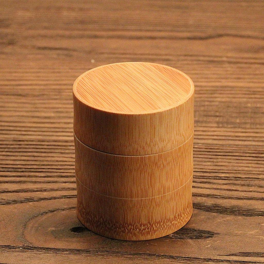 Bamboo Tea Caddy, Handcrafted Bamboo Tea Canister, Portable Tea Storage Tank for Tea, Coffee, and More (A)