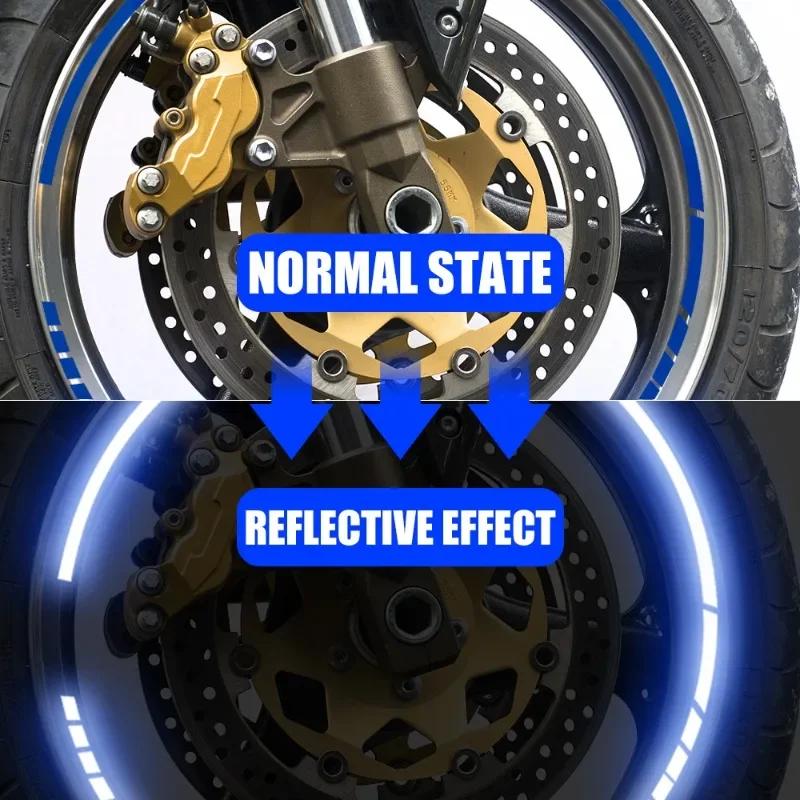 18 Pieces Rim Color Wheel Sticker Bicycle Scooter Styling Reflector Decal Motorcycle Reflective Strip Reflective Rim Tape