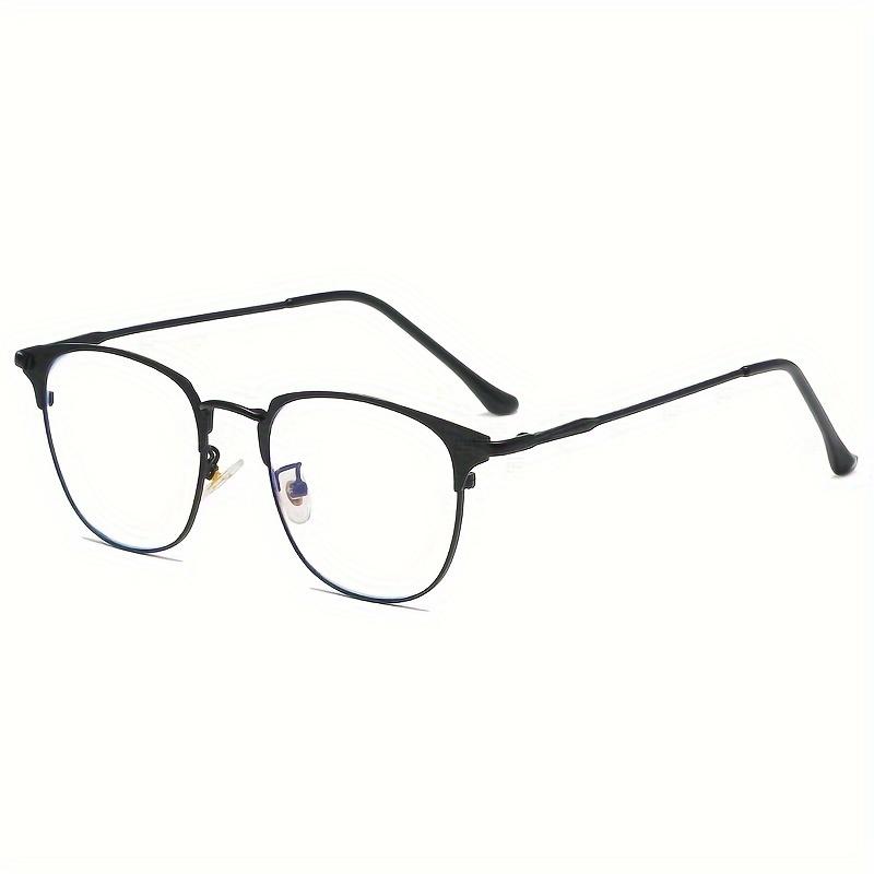 

1 Pair Of New Retro Metal Half Frame Men And Women Fashionable Glasses Day And Night Dual Use Lens Anti-Blue Lens Light Color