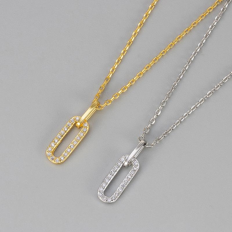 Minimalist Double Ring Pendant Clavicle Chain For Women Elegant Delicate Fashionable Niche Design Jewelry