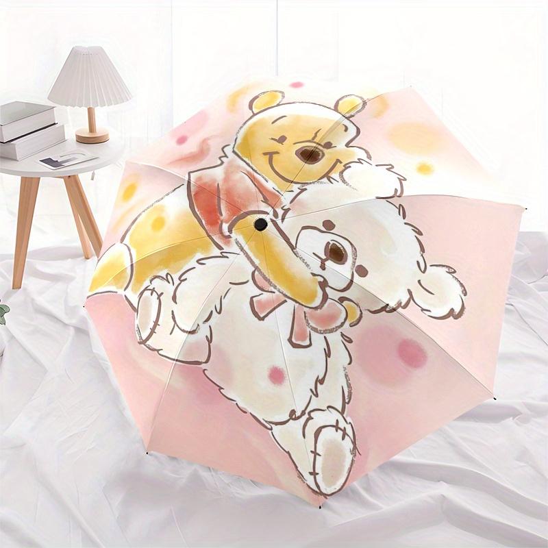 Winnie the Pooh, Tigger Automatic Opening and Closing Umbrella - 8 Ribs Portable Folding Umbrella with Plastic Handle, Suitable for Leisure