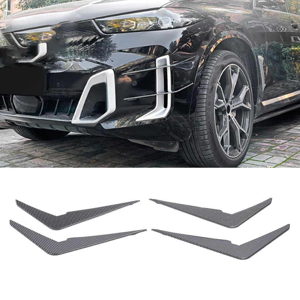 4 Stuks Voorbumper Zijventilatie Sierkap Canard Mistlicht Frame Canard Vervanging voor X5 G05 LCI M Sport 2023 en Later