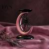 Sweet Cool Style Decor Halloween Pink Moon Spider Candle Holder, Dark Aesthetic Tray for Exquisite Ornament Pillar Candles, Gothic Resin Tabletop Home