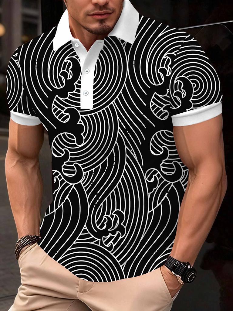 Printed Design – Not Textured Summer Men's Casual Breathable Short-Sleeve T-Shirt, Men's Short Sleeves, Stretchy and Comfortable, Breathable Fabric,