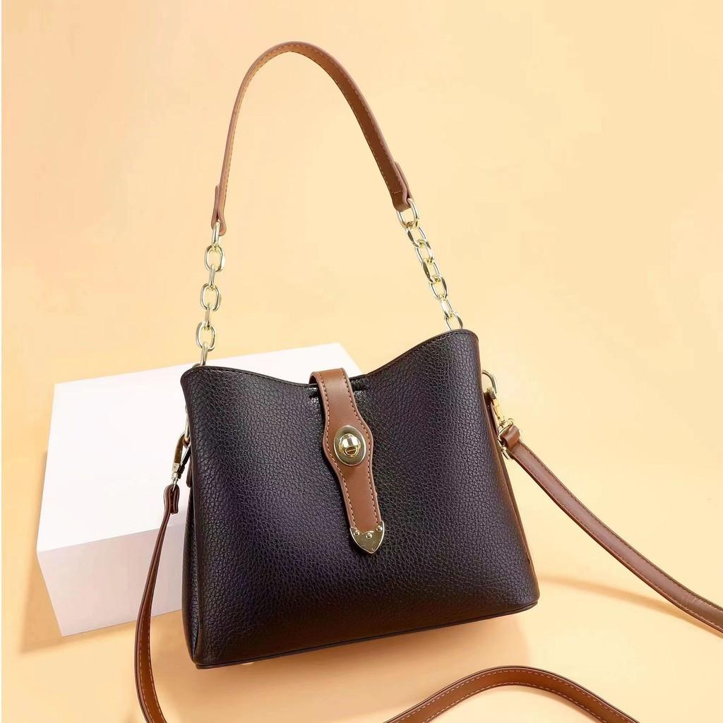 Trendy High-end Bucket Bag With Chain And Lock For Women Perfect For Daily Outfits