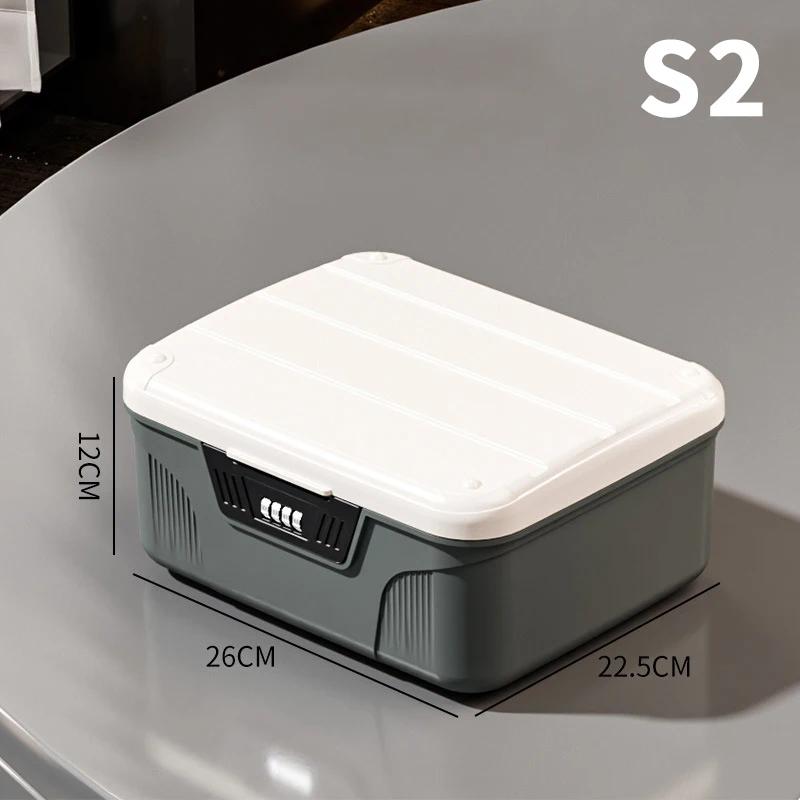 2-lagige Safe-Box mit Zahlenschloss - Tragbar für Bargeld, Schmuck, Reisepass-Sicherheitsspeicher, Multifunktionaler Haushaltsorganizer, Leicht zu tragen