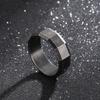 Dark Personality Rounded Edge Ring, Vintage Cut Square Titanium Steel Ring Men'S Jewelry Ring