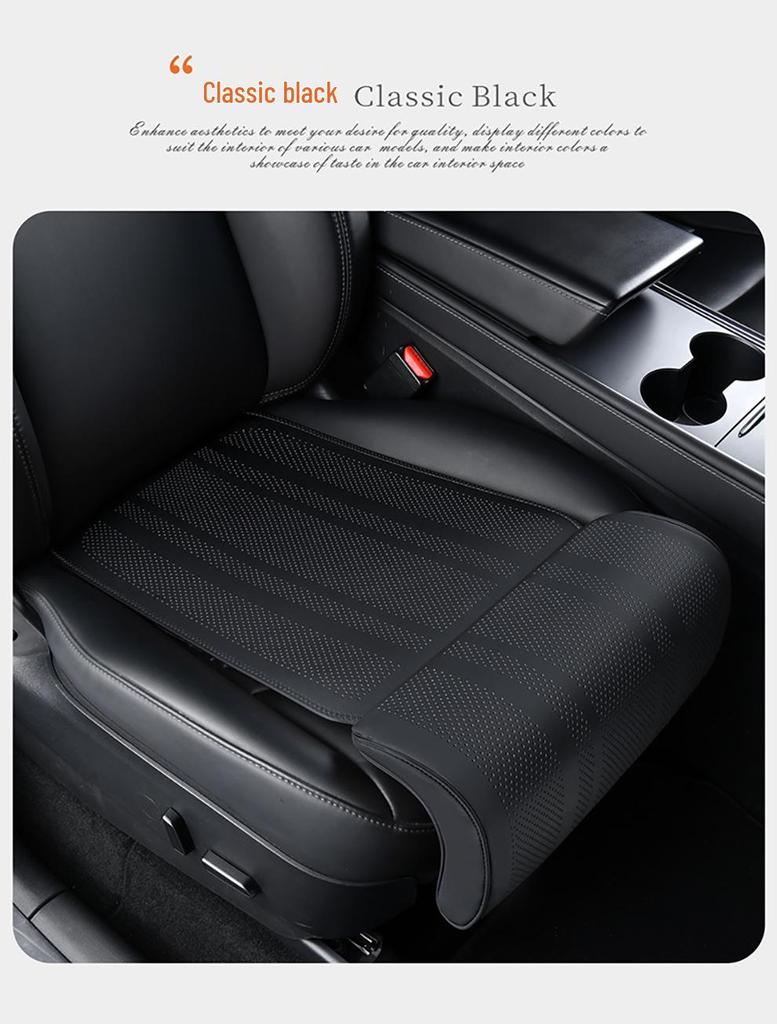 Universales Leder-Autositzkissen mit Beinstütze – Perforiert, Atmungsaktiv, Ganzjahresdesign