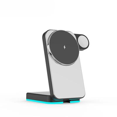 3 In 1 Foldable 15W Magnetic Wireless Charger Qi2 Certified Charging Stand for iPhone16 15 14 13 12 Pro Max Plus Airpods 3 2 Pro