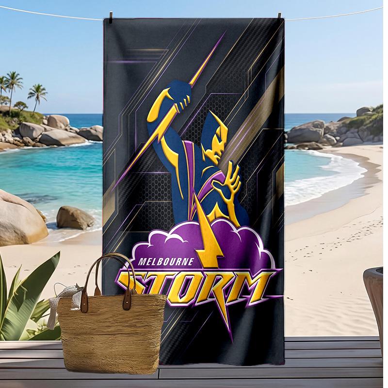 Melbourne Storm Print Strandtuch Weich Tragbar Schnell?Trockenes Handtuch für Pool Sommerurlaub Outdoor Sport