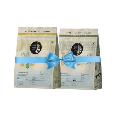 Blue Tokai Coffee Roasters Sampler Pack of Coffee Blends | Attikan Estate - Medium Dark Roast & Vienna-Dark Roast | Whole Beans 75g Each | Pack of 2