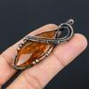 Natural Baltic Amber Gemstone Handmade Copper Wire Wrap Pendant 2.76" O3E20