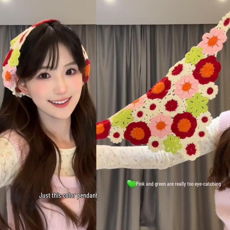 Women's Summer Silk Headscarf & Hair Tie - Pastoral French Seaside Style