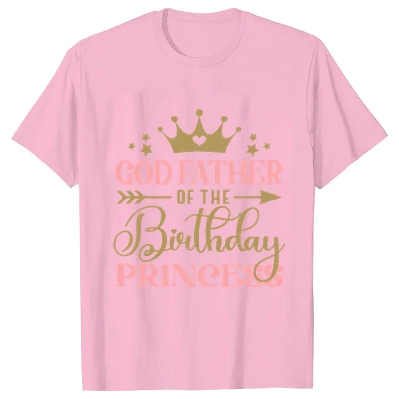 Birthday Princess Bundle Dad Mom of The Girls Birthday Party Tshirt O Neck Tops Short Sleeve White Pink Aesthetic Clothes