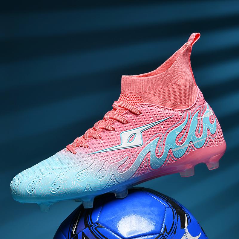 Football Boots Are Lace-up High Elastic Socks Training Artificial Grassland Outdoor Sports Training Football Shoes