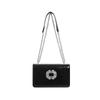 High-value Diamond-encrusted Small Square Bag for Women's 2025 Autumn New Fashionable Versatile Textured Chain Shoulder Messenger Bag