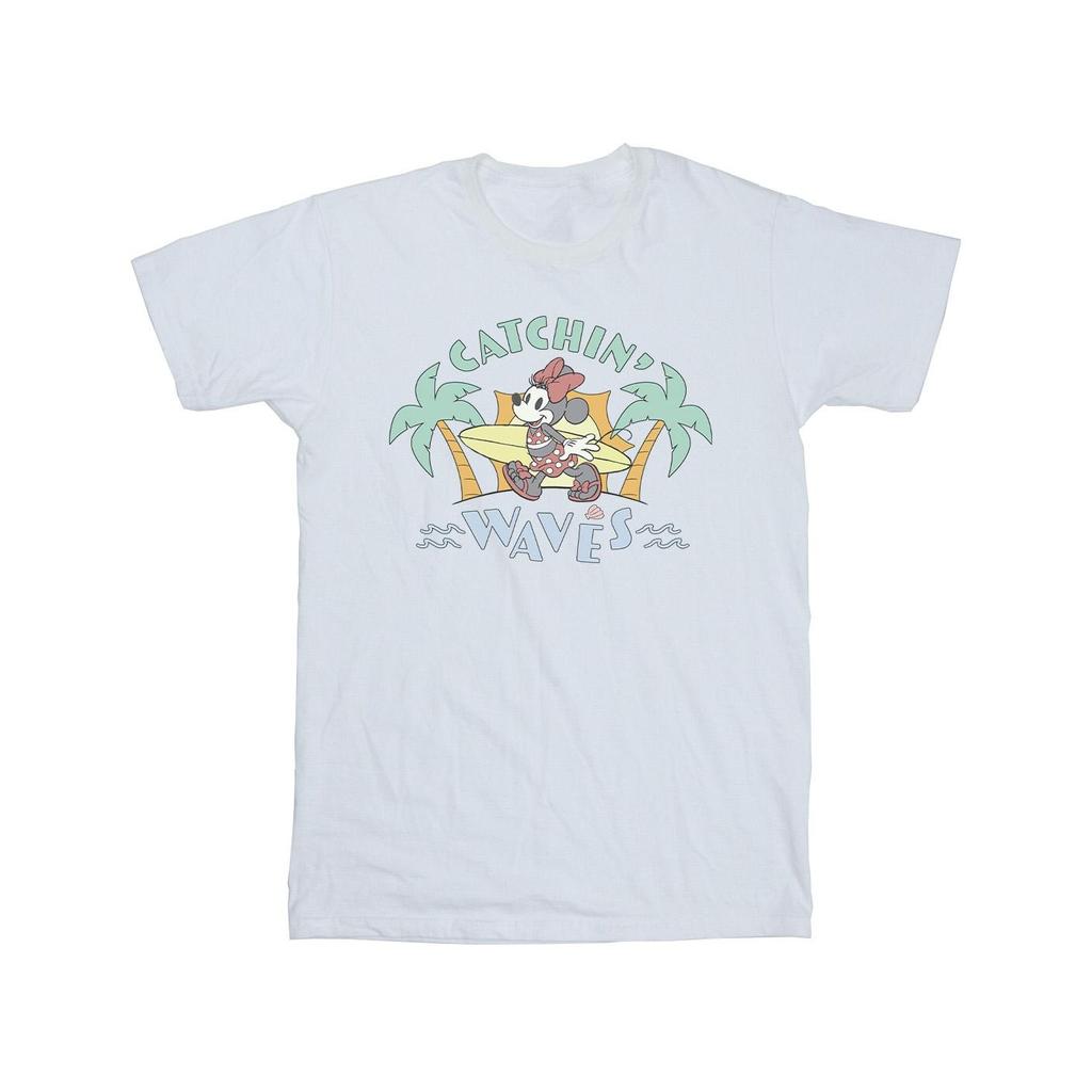 Disney Mens Minnie Mouse Catchin Waves T-Shirt