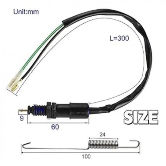 2 Wire Rear Brake Light Switch for Tail Light Switch with Spring for Most Car